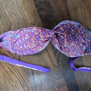 Caledonia Colby Strapless Top Twisted Multicolor Swim Top Size Medium